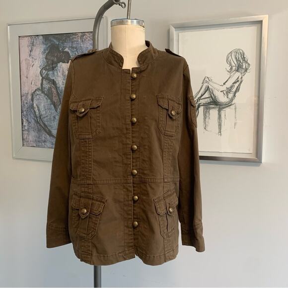 Jean Star Military Jacket Brown Women’s Boho Retro Fall - Picture 1 of 10
